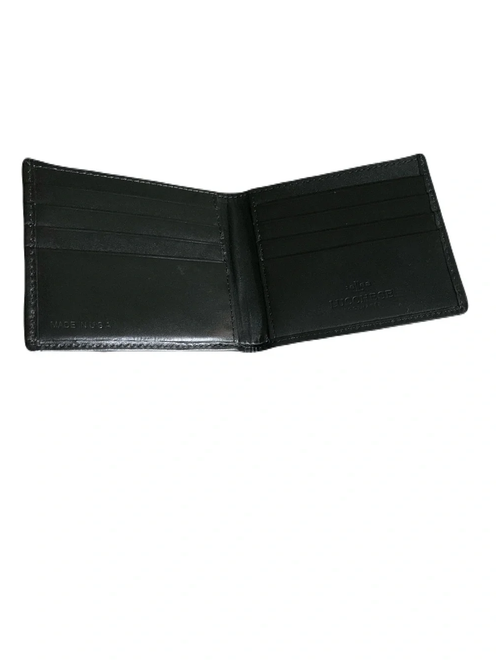 Men’s Black Smooth Genuine Leather Bi-Fold Wallet Western Country Lucchese
